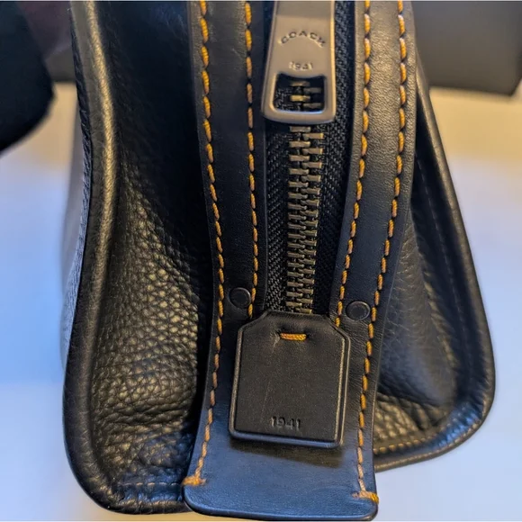 Coach Pebbled Black Leather Satchel - Picture 7 of 13